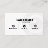 白黒のカメラレンズのカメラマンの名刺 名刺 (裏面)