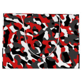 白黒のカモフラージュプリントパターン ラージペーパーバッグ (裏面)