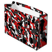 白黒のカモフラージュプリントパターン ラージペーパーバッグ (裏面アングル)