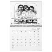 白黒のカレンダーを広告するヴィンテージ カレンダー (1月 2027)