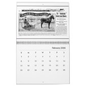 白黒のカレンダーを広告するヴィンテージ カレンダー (2月 2026)