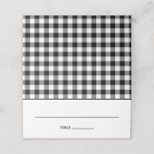 白黒のカントリーギンガムパターン プレイスカード (外部開封)