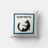 白黒のキツネトライバルタトゥーシンボル クッション (正面)