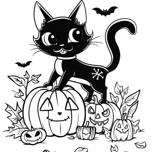白黒のキャラクター猫 Tシャツ