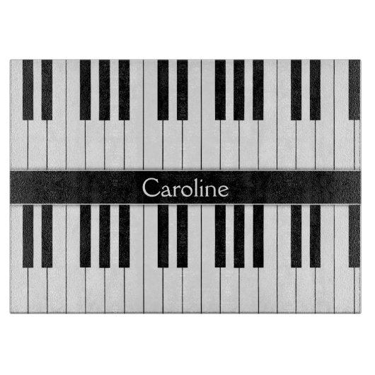 白黒のキーボード カッティングボード (正面)