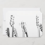 白黒のギターの音楽愛好者の結婚式招待状 招待状 (裏面)