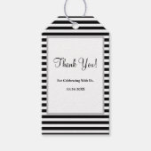 白黒のギフトストライプラベル ギフトタグ (正面)