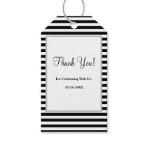 白黒のギフトストライプラベル