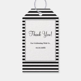 白黒のギフトストライプラベル ギフトタグ