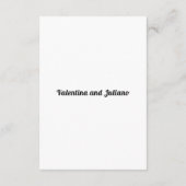 白黒のギフト結婚登録ポートレート エンクロージャーカード (裏面)