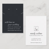 白黒のギフ結婚トネックレスイヤリングカード プレイスカード (正面/裏面)