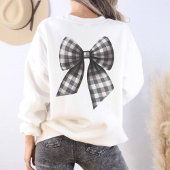 白黒のギンガムが弓をチェック スウェットシャツ