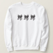 白黒のギンガムが弓をチェック スウェットシャツ (デザイン正面)