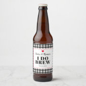 白黒のギンガムパターン私がBrew 結婚's ビールラベル (正面)