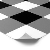 白黒のギンガムパターン ポスター (角)