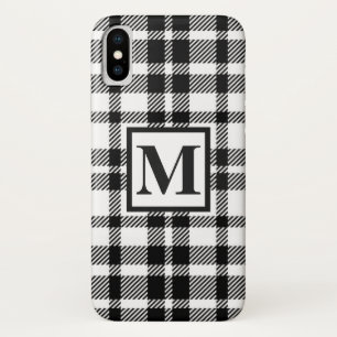 白黒のギンガムパターン iPhone X ケース