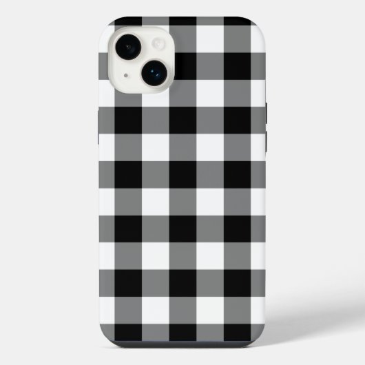 白黒のギンガムパターン iPhoneケース (裏面)