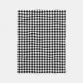 白黒のギンガ市松模様にム模様 フリースブランケット (正面)