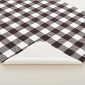 白黒のギンガ素朴ムプレイドフランネルパターン シェルパブランケット (3/4)