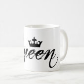 白黒のクイーンコーヒーマグ コーヒーマグカップ (正面右)