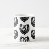 白黒のクマの顔の墨絵 コーヒーマグカップ (中央)