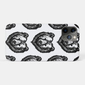 白黒のクマの顔の墨絵 Case-Mate iPhoneケース (裏面(横))