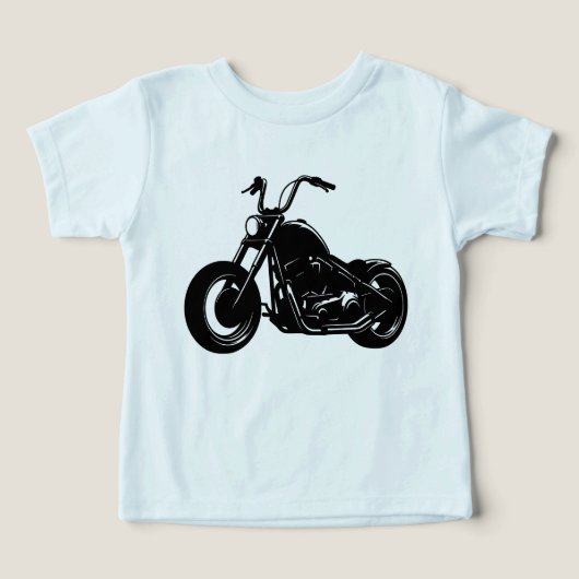 白黒のクラシッククルーザーバイクベクターアート (デザイン正面)