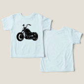 白黒のクラシッククルーザーバイクベクターアート (デザイン正面&裏面)