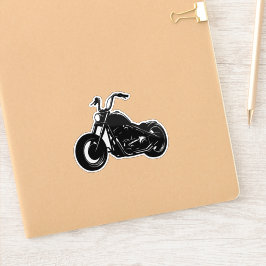白黒のクラシッククルーザーバイクベクターアート シール