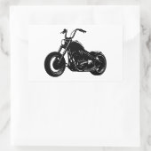 白黒のクラシッククルーザーバイクベクターアート 長方形シール (バッグ)