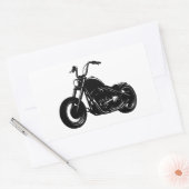 白黒のクラシッククルーザーバイクベクターアート 長方形シール (封筒)