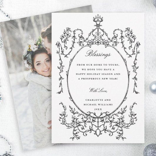 白黒のクラシックヴィンテージ枠の写真 シーズンカード