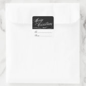 白黒のクリスマスのギフトのラベルのステッカー スクエアシール (バッグ)