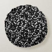 白黒のクリスマスの休日カスタムの犬 ラウンドクッション (裏面)