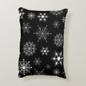 白黒のクリスマスの雪の模様 アクセントクッション (裏面(縦))