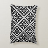 白黒のクリスマスの雪片 アクセントクッション (裏面(縦))