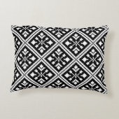 白黒のクリスマスの雪片 アクセントクッション (裏面)