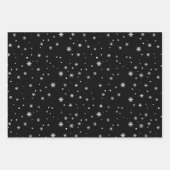 白黒のクリスマスの雪 ラッピングペーパーシート (正面3)