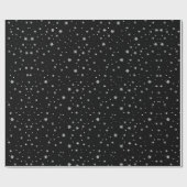 白黒のクリスマスの雪 ラッピングペーパー (フラット)
