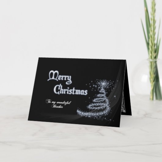 白黒のクリスマスカード、ブラザー シーズンカード (正面)