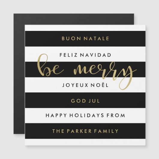 白黒のクリスマスストライプの国際的表示 (正面/裏面)