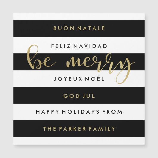 白黒のクリスマスストライプの国際的表示 (正面)