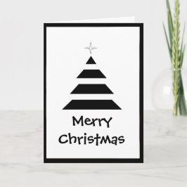 白黒のクリスマスストライプツリー シーズンカード