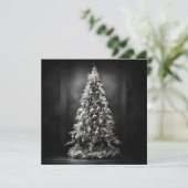 白黒のクリスマスツリーのホリデーカード シーズンカード (スタンド正面)