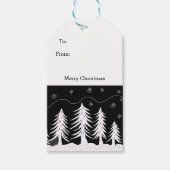 白黒のクリスマスツリー ギフトタグ (正面)