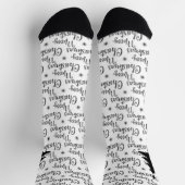 白黒のクリスマスツリー ソックス (上部)