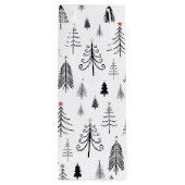 白黒のクリスマスツリー ワインギフトバッグ (裏面)