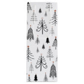 白黒のクリスマスツリー ワインギフトバッグ (正面)