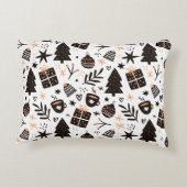 白黒のクリスマスパターン アクセントクッション (裏面)
