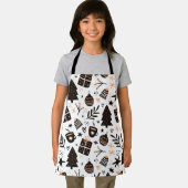 白黒のクリスマスパターン エプロン (インサイチュ)